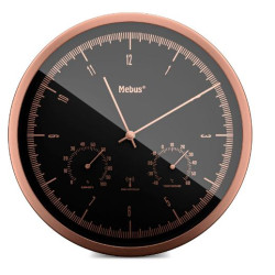 orologio da parete mebus radiocontrollato rame/nero [19778]