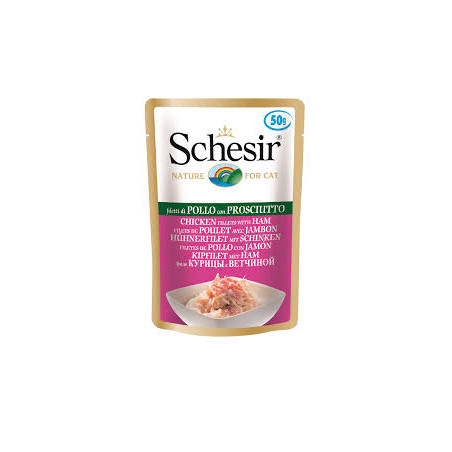 cibo umido agras pet foods schesir per gatti: filetti di pollo con