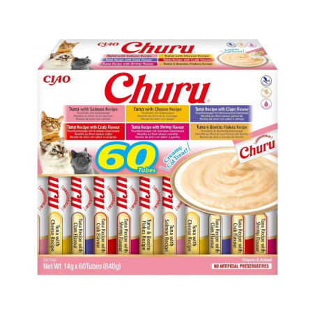 snack inaba churu variety box tonno per gatti 60x14g