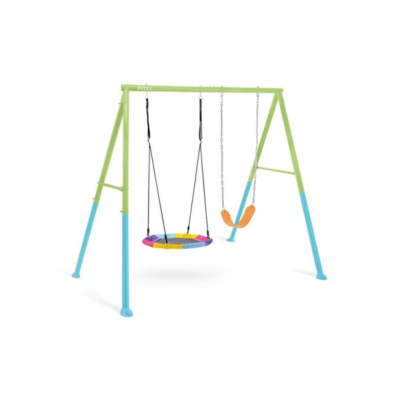 altalena intex 2 attrezzature per bambini max 100kg blu/verde