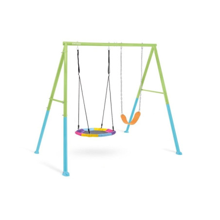 altalena intex 2 attrezzature per bambini max 100kg blu/verde