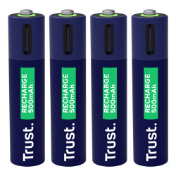 batterie ricaricabili trust 25671 aaa 500mah usb-c blu/verde