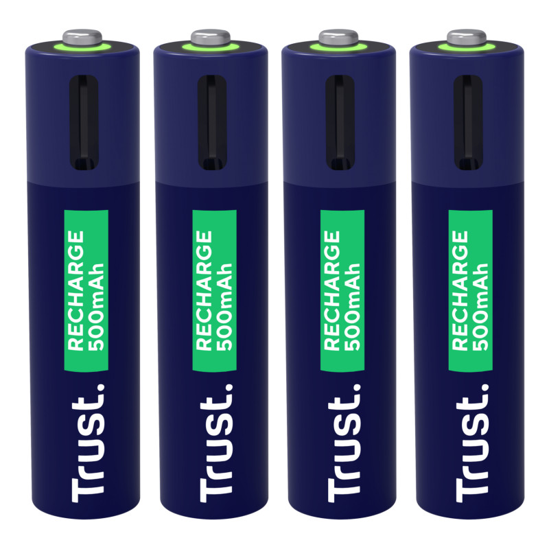 batterie ricaricabili trust 25671 aaa 500mah usb-c blu/verde