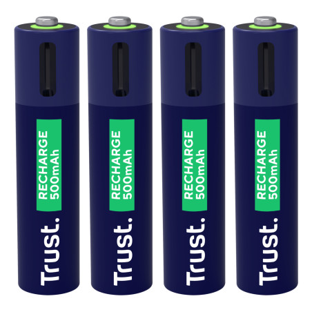 batterie ricaricabili trust 25671 aaa 500mah usb-c blu/verde