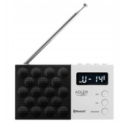 radio digitale adler pll ad1908 am/fm 1.2w 800mah bianco/nero [ubadlrpad190800]