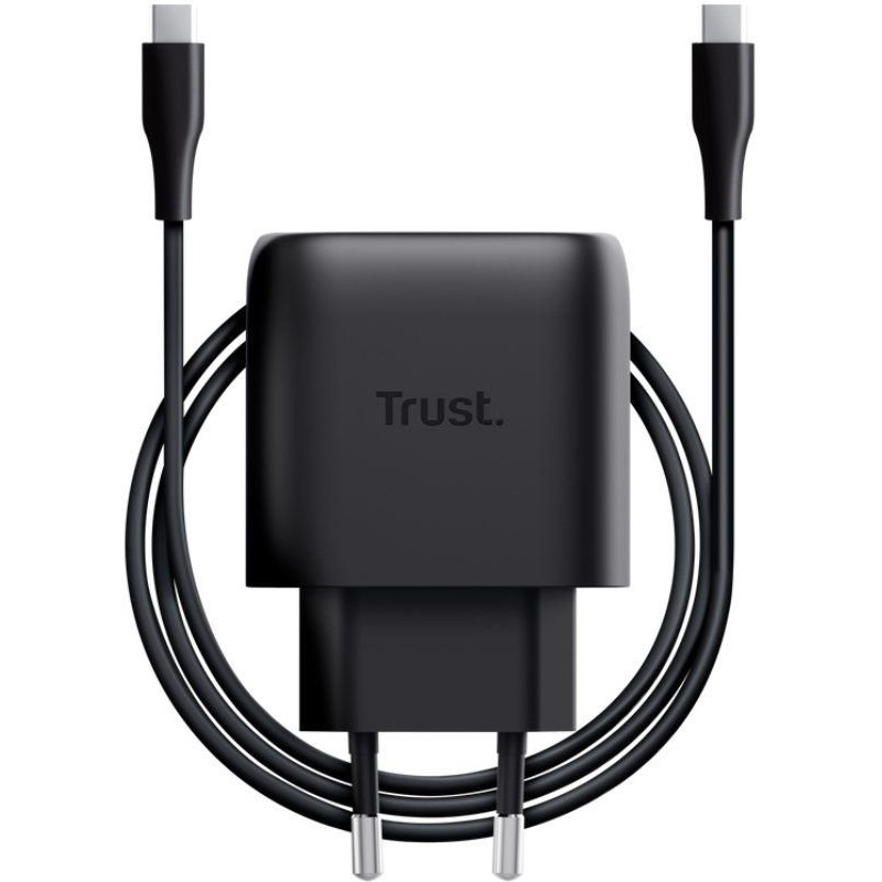 alimentatore da rete trust maxo 45w con cavo usb-c 2m nero [25722]