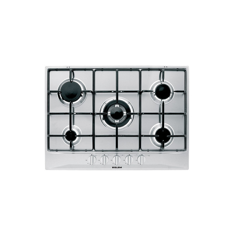 piano cottura glem gas p5gfxv 5f. 70 cm inox