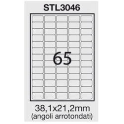 Etichette starline adesiva bianca 100 fogli a4 (65 etichette 38,1x21,2mm)