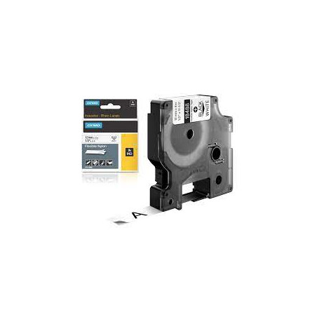 Nastro nylon flessibile 12mm x 3.5mt nero su bianco 18488 rhino pz: