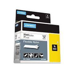 Nastro nylon flessibile 24mm x 3.5mt nero su bianco 1734524 rhino