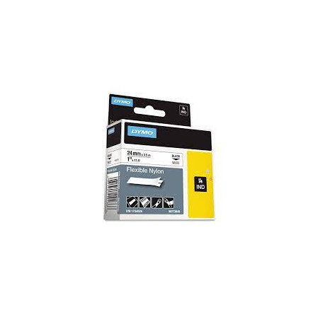 Nastro nylon flessibile 24mm x 3.5mt nero su bianco 1734524 rhino