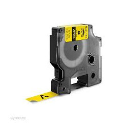 Dymo rhino nastro ind, vinyl 12 mm x 5,5 m nero su giallo [18432]