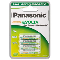 Pila ricaricabile panasonic 1x4 pz. nimh micro aaa 750 mah evolta