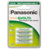 Pila ricaricabile panasonic 1x4 pz. nimh micro aaa 750 mah evolta