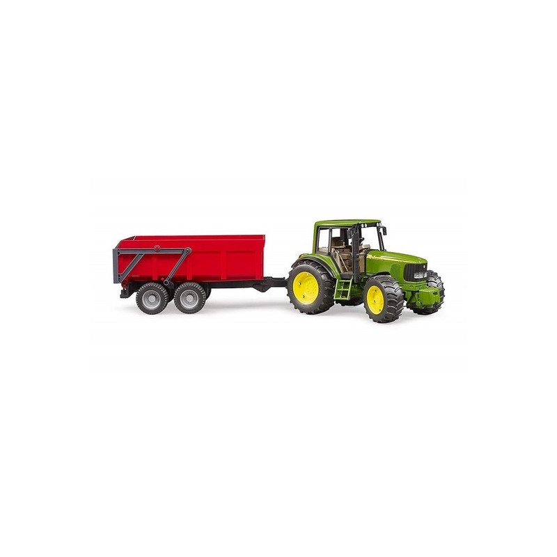 modellino bruder john deere 6920 trattore con rimorchio 1:16 giallo