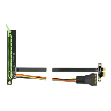scheda riser delock pcie x1 x16 - con cavo flessibile 30cm