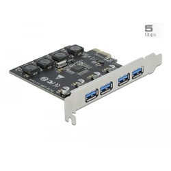 scheda pci express delock x1 a 4 x usb esterne di tipo a femmina