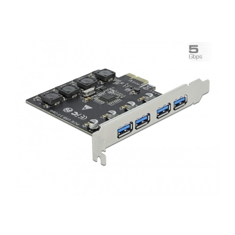 scheda pci express delock x1 a 4 x usb esterne di tipo a femmina