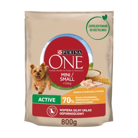 cibo per cane purina one mini pollo con riso 800 g