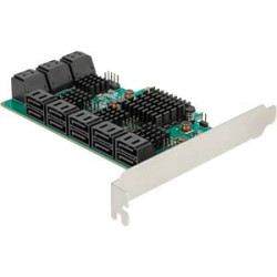 scheda pcie delock 16p sata pcie x4 verde/grigio [90073]