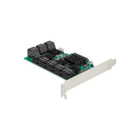 scheda pcie delock 16p sata pcie x4 verde/grigio [90073]