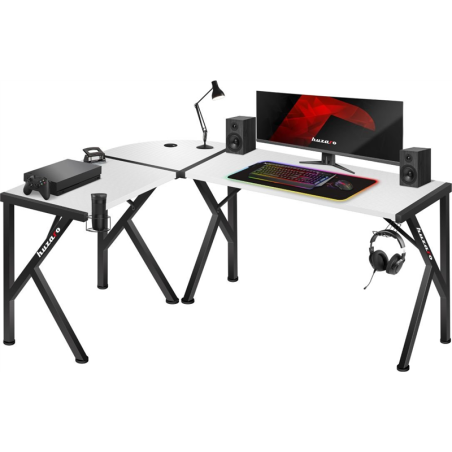 scrivania da gioco huzaro hero 6.3 bianco [hz-hero 6.3 white]