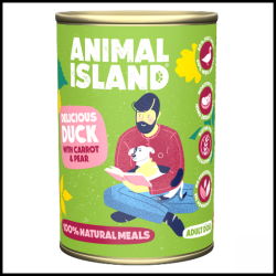 cibo per cani animal island anatra con miglio e carote 400g