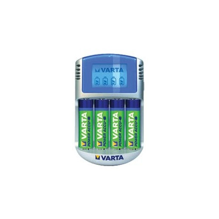 Caricabatteria per pile varta lcd 12v usb con 4 pile 2500 mah mignon