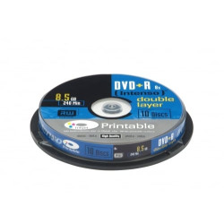 Confezione dvd+r intenso 8,5gb 8x speed, double layer printable 10pcs