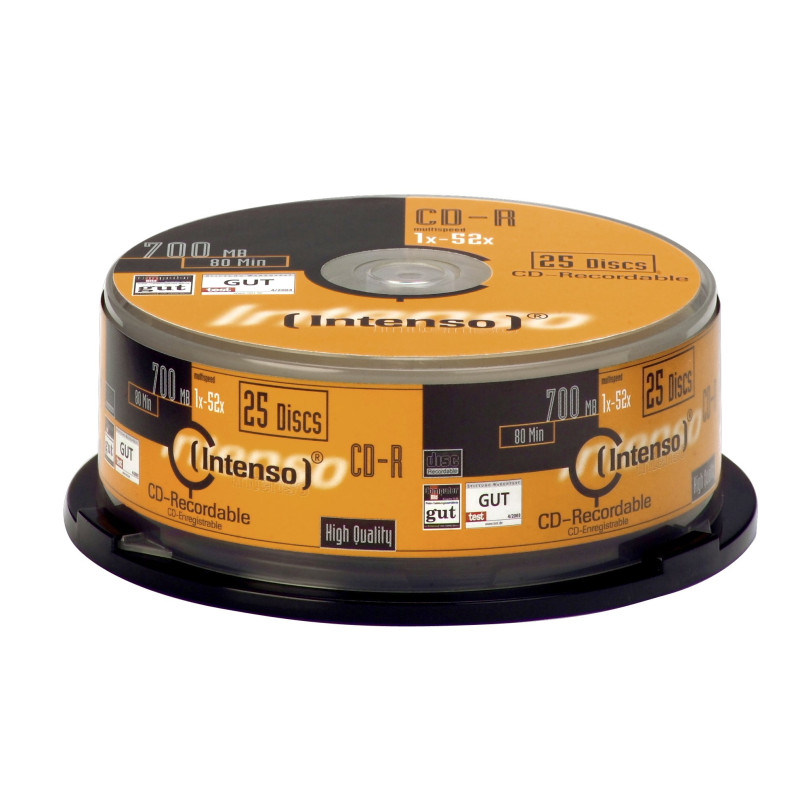 Confezione cd-r intenso 80 / 700mb 52x speed, cakebox spindel