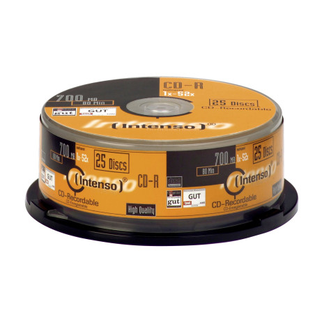 Confezione cd-r intenso 80 / 700mb 52x speed, cakebox spindel