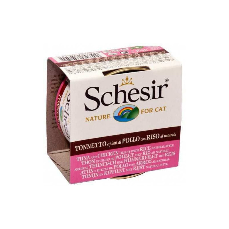 cibo umido agras pet foods schesir per gatti: tonno e filetti di