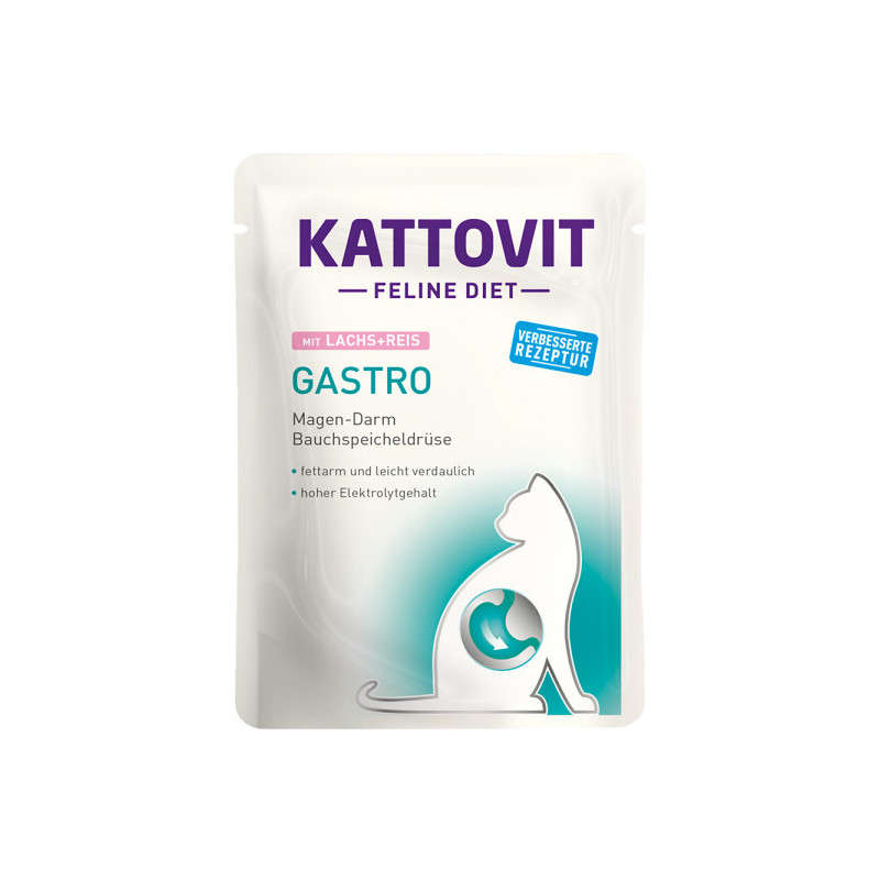 cibo umido per gatti kattovit dieta gastro felina salmone con riso