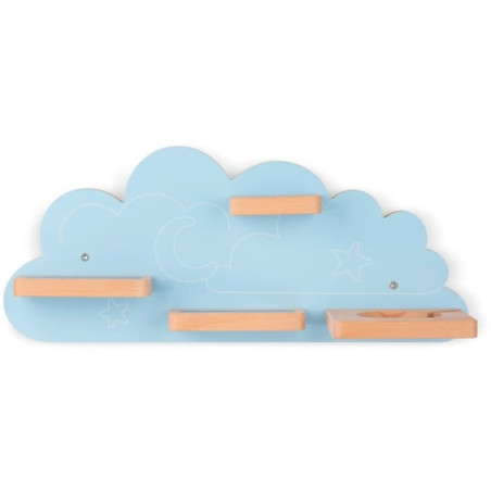 mensola tonies on the dream cloud in legno 520x220x16mm azzurro [10001209]