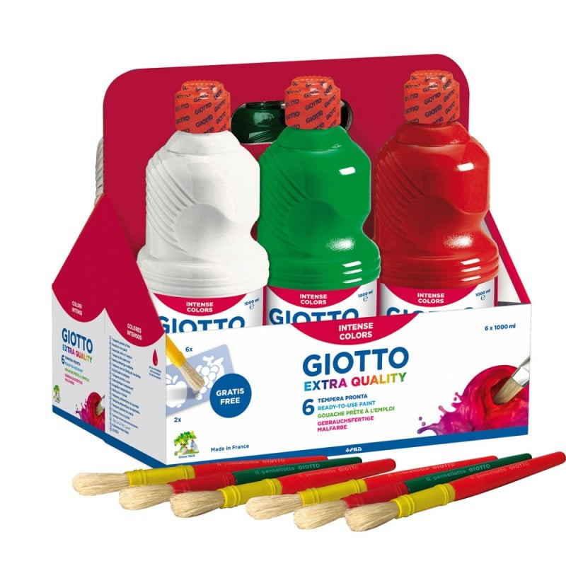 flaconi tempera di qualita' superiore giotto 1000ml assortito