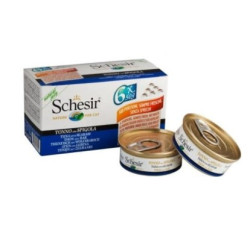 cibo umido per gatti agras pet foods schesir tonno con branzino in