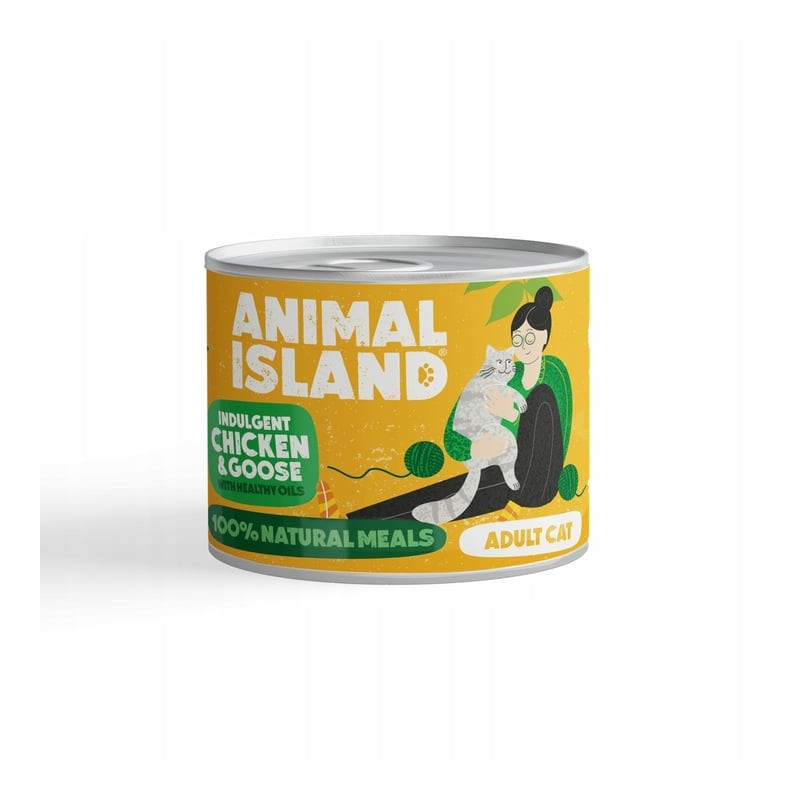 mangime animal island pollo + oca per gatti 200g