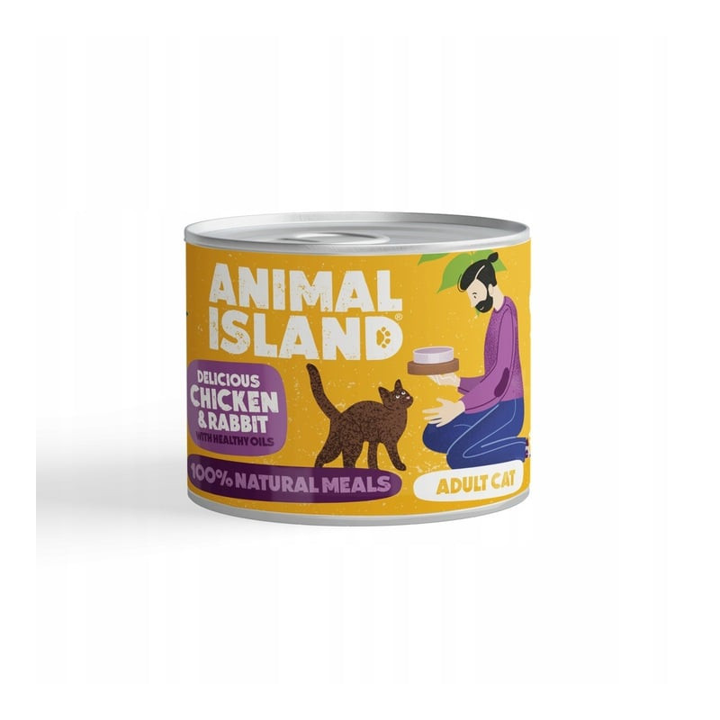 mangime animal island pollo + coniglio per gatti 200g