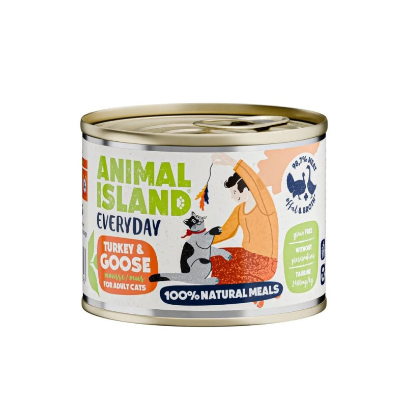 mangime animal island everyday tacchino + oca per gatti 200g