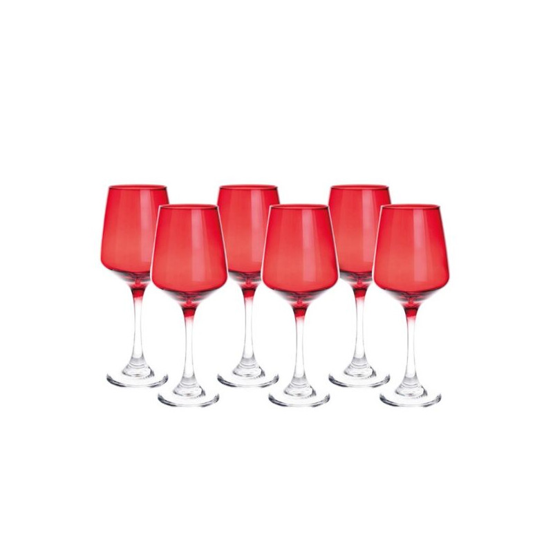 bicchieri ar.ca.s.a.s rubino 415ml rosso 6pz [80418]