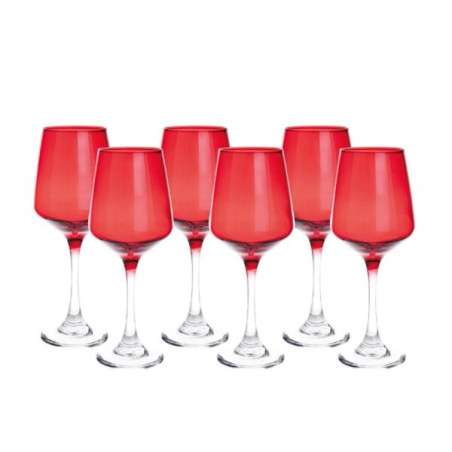 bicchieri ar.ca.s.a.s rubino 415ml rosso 6pz [80418]