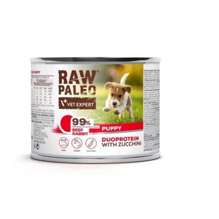 cibo umido vet expert raw paleo manzo e coniglio puppy per cuccioli