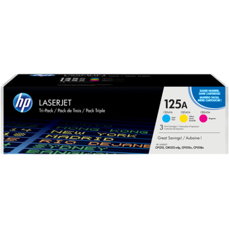 Toner hp multipack 3 pz. colori ciano/magenta/giallo nr.125a [cf373am]