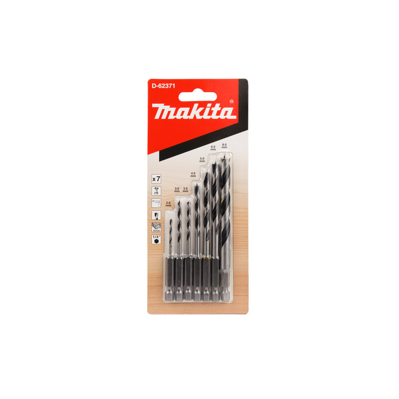 set punte makita per legno 7 pezzi 1/4 [d-62371]
