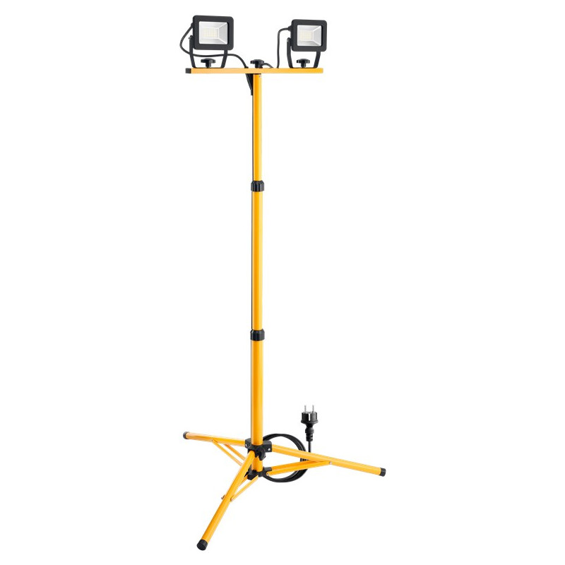 faretto led goobay da costruzione con treppiede telescopico 2x20w