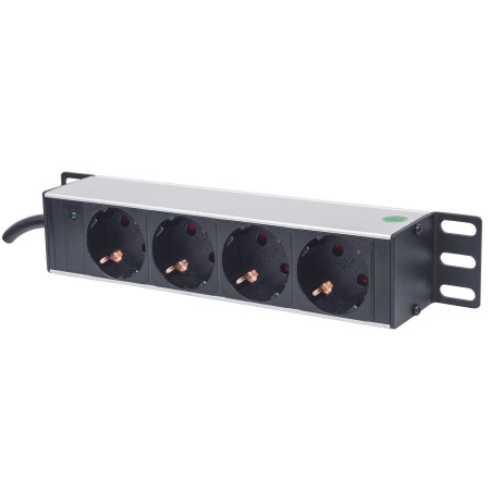 multipresa per rack intellinet 1u/10"/4 prese/15a/250v/1.8m/grigio