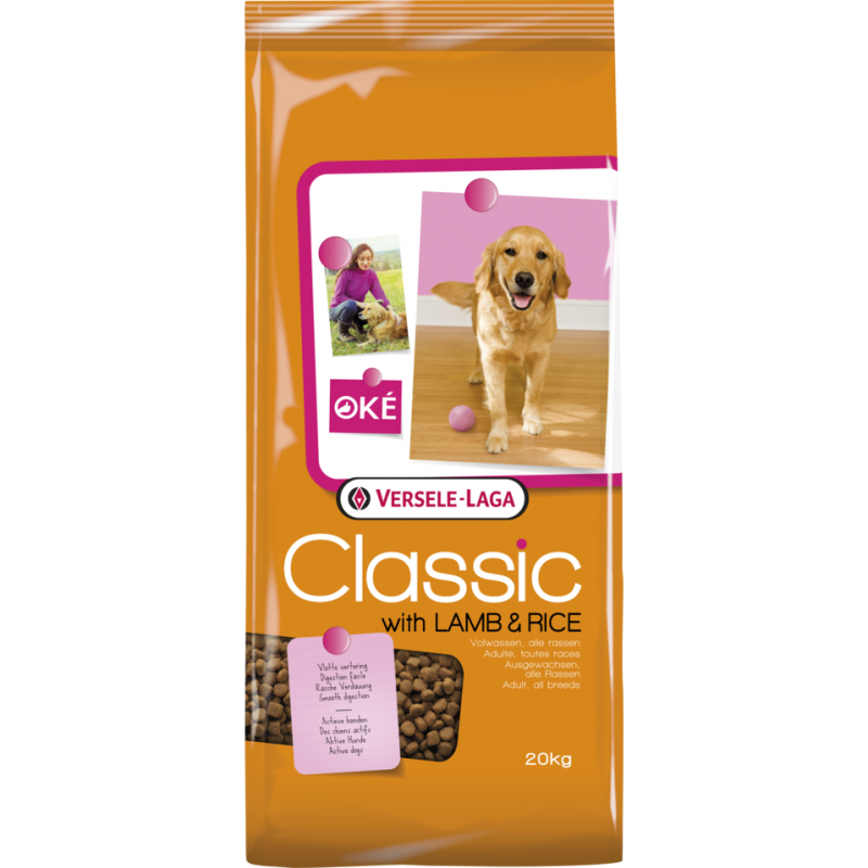 mangime versele-laga classic agnello & riso per cane 20kg