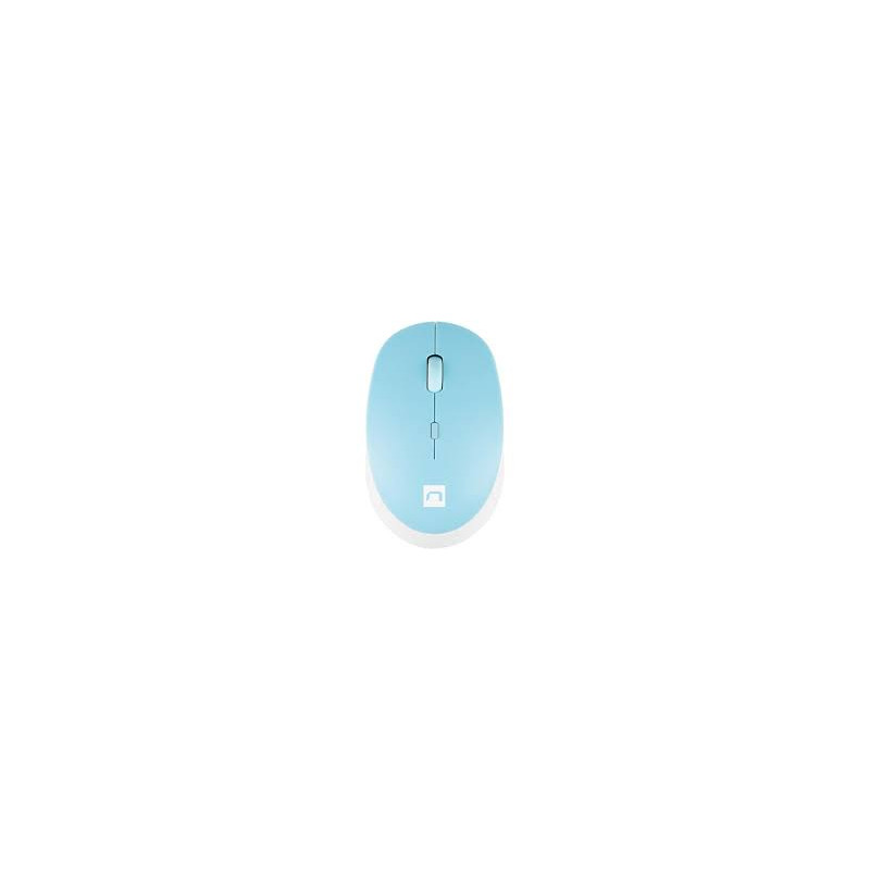 mouse natec wireless harrier 2 1600 dpi bt 5.1 bianco/ blu [nmy-1963]