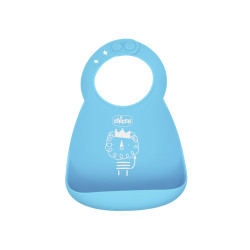 bavaglino chicco in silicone facile da arrotolare 6 mesi+ 1pz azzurro