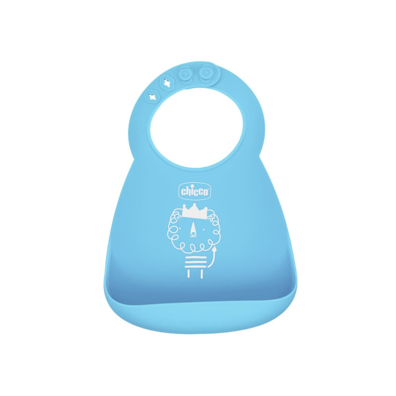 bavaglino chicco in silicone facile da arrotolare 6 mesi+ 1pz azzurro